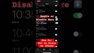 How To: Set an Alarm on iPhone #howto #iphone #tutorial #status #clock #youtubeshorts #youtube