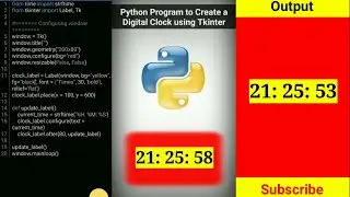 Digital Clock | Python Program to Create a Digital Clock using Tkinter. #shorts