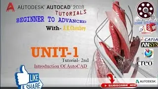 Introduction with AutoCAD 2018 !! hindi !! Unit 1 !! Tutorial  2nd