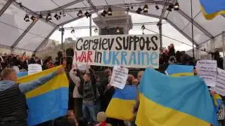 Pro-Putin Russian conductor Valery Gergiev challenged - Trafalgar Square, 11 May 2014