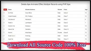 Delete Ajax Animated Effect Multiple Records using PHP Ajax | Code Hunter