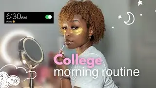 my realistic 6AM college morning routine | skincare, haircare, chit chat