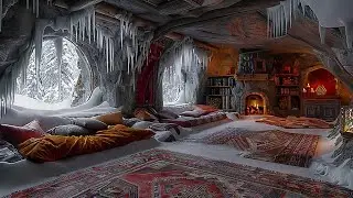 Relax in a Warm Cave While a Snowstorm Whirls Outside and Enjoy the Soothing Crackle of a Fireplace