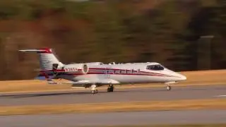 LearJet 60 Landing at the Hickory Regional Airport  (2-26-17)