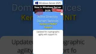 Windows Server 2025 New Feature Kerberos PKINIT Support #WindowsServer2025 #WindowsServer