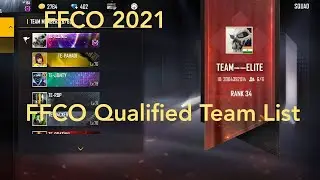 FFCO 2021 Free Fire City Open qualified Team List