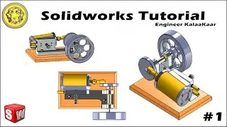 ASSEMBLY OF SIMPLE 1 CYLINDER OSCILLATING STEAM ENGINE | Solidworks Tutorial for Beginner