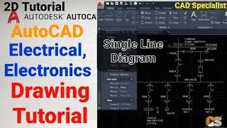 AutoCAD Single Line Diagram Drawing Tutorial for Electrical Engineers, Electronic Telecommunication