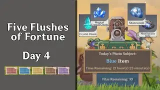 Day 4 Five Flushes of Fortune Blue Items Guide and Photo Color Result | Genshin Impact