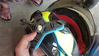 Cara pasang holder action cam di helm fullface