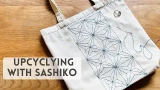 I upcycled a thrifted $2 bag with Sashiko and I'm so happy with the result!