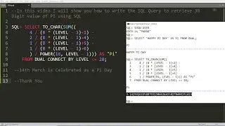 SQL Query to Display Value of Pi with 38 Digit in 20 iteration using Connect & Level - Fun with SQL