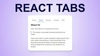 React Tabs with Tailwind Tutorial