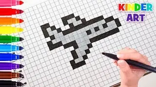 Самолет - Рисунки по клеточкам | How to draw a plane - Pixel art