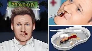 ASMR Remove Zoochosis from Gordon Ramsay's nose | 부비동 코에서 점액을 제거하는 치료