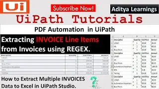 How to Extract line items from different Invoice PDFS in UiPath| RPA| #rpalearners