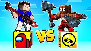 Битва ИГР: AMONG US Лаки Блок vs BRAWL STARS ЛакиБлок в Майнкрафт !