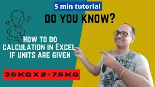 How to do Calculation with units in Excel