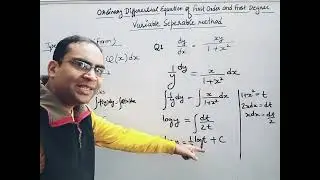 Variable separable method to solve ordinary differential equations of first order and first degree