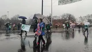 Beatrix and G.S. Troop 20,480 Marching/Swimming in the Nutley St. Patrick's Day Parade, 3-2-2024