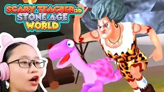 Scary Teacher 3D Stone Age World - Miss T is in the Stone Age???