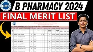 MHTCET 2024 | B Pharmacy | Final Merit List Declared | How to Download | 