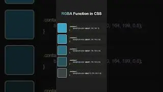 RGBA Function In CSS #css #coding #htmlcss #html #programming #code #webdevelopment #webcoding
