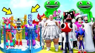 SPRINGTRAP PODE SALVAR OS ANIMATRONICS NO PARKOUR DOS VILOES? | GTA V Five Nights at Freddy's