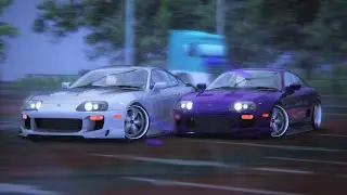 Rain Street Drifting Supras at Oi Wharf | Assetto Corsa