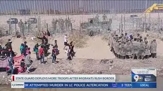 Tensions at border between migrants, Texas National Guard