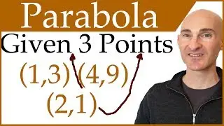 Equation of Parabola Given 3 Points (System of Equations)