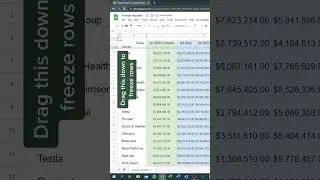 FREEZE Rows and Columns in Google Sheets #shorts