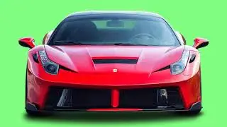 Zoom in Car Front View Green Screen -Copyright Free-Red