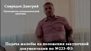 Жалоба на положения закупочной документации по №223-ФЗ