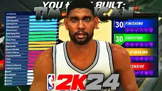 NBA 2K24 *RARE* TIM DUNCAN BUILD | DOMINANT 2-WAY GLASS-CLEANING POST SCORER PF W/ CONTACT DUNKS