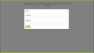 Make Login Form by Using Bootstrap Modal with PHP Ajax Jquery