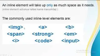 Elements in HTML | Inline level elements | Visual studio code (KISWAHILI)