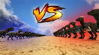 50 DILOPHOSAURS VS 15 RAPTORS | Ark Battles | Thyrulous