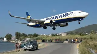 Skiathos Airport Summer 2024 Crazy low landings + Powerful Jetblast Departures! Planespotting in 4K