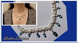 GENTLE NECKLACE made of beads and beads.  Elegant holiday decoration.