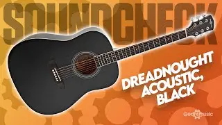 SOUNDCHECK Dreadnought Acoustic Guitar by Gear4music, Black | Gear4music Guitars