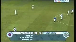 2000 September 12 Rangers Glasgow Scotland 5 Sturm Graz Austria 0 Champions League