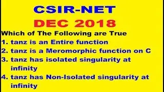 CSIR NET Dec 2018|complex Analysis video Lecture|Non Isolated singularity|Rahul Mapari