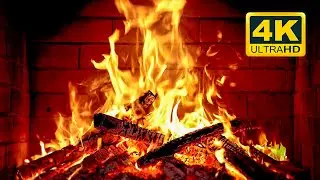 🔥 Cozy Fireplace 4K (12 HOURS). Fireplace with Crackling Fire Sounds. Fireplace Burning 4K