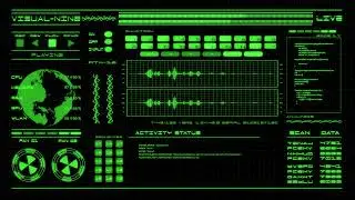 Sci-Fi  Hacker Background Green HUD 4K