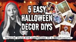 5 Easy Upcycled Halloween DIYs 🎃 | Budget-Friendly Decorations Using Household & Dollar Store Items