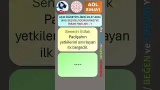2024 / 3. DÖNEM / AÇIK ÖĞRETİM LİSESİ / SEÇMELİ DEMOKRASİ VE İNSAN HAKLARI – 1