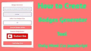 How to create Badges Generator Tool Only HTML CSS JavaScript @mobilewithcode