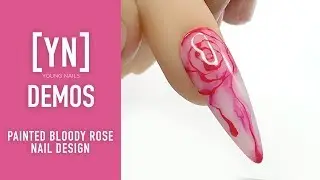 Young Nails Nail Demo - Painted Bloody Rose Nail Design - Gel Paint Nails