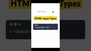 HTML input type Example 